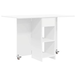 vidaXL Valgomojo stalas 115 x 70 x 75 cm Apdirbta mediena Balta