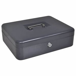 vidaXL Grynųjų pinigų dėžutė Tamsiai pilka 30 x 24 x 9 cm Plienas
