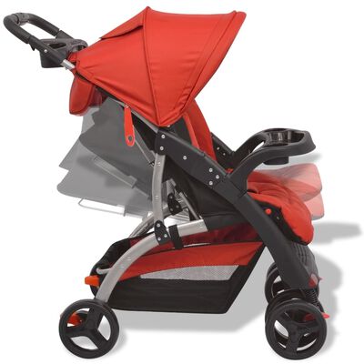vidaXL Vaikiškas vežimėlis, raudonas, 102x52x100 cm