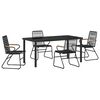 vidaXL Sodo valgomojo komplektas 5 pcs Juoda