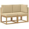 vidaXL Lauko vidurinė ir kampinė sofa su pagalve 2 Vienetas Balta