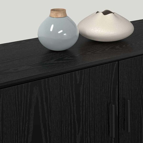 vidaXL Sieninio televizoriaus kabineto komplektas 3 pcs Juodas ąžuolas