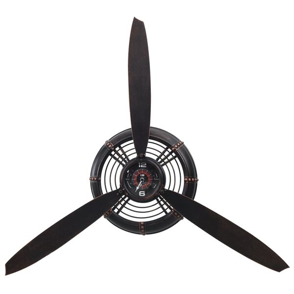 vidaXL Sieninis laikrodis, juodos spalvos, 75,5x8x67cm, geležis