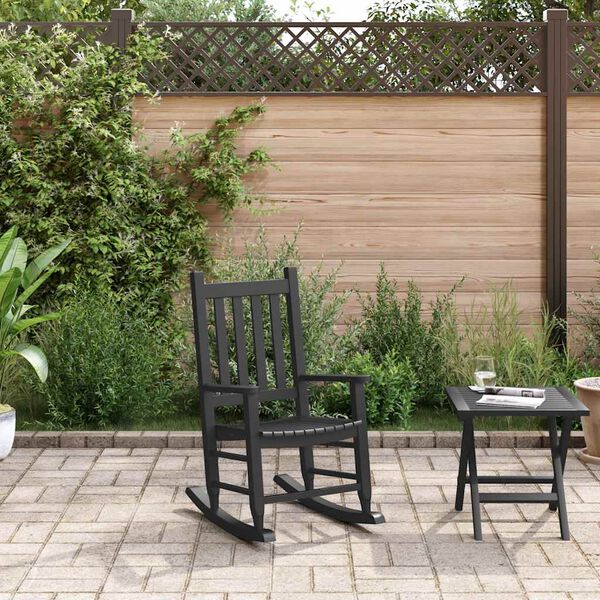 vidaXL Vaikiška supama kėdė, juoda, tuopos medienos masyvas