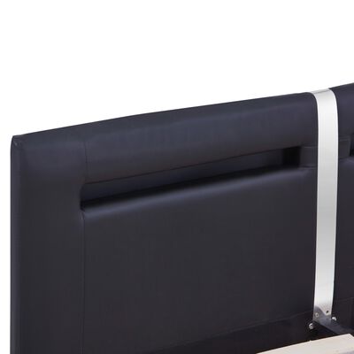 vidaXL Lovos rėmas su LED, juodos sp., 180x200 cm, dirbtinė oda