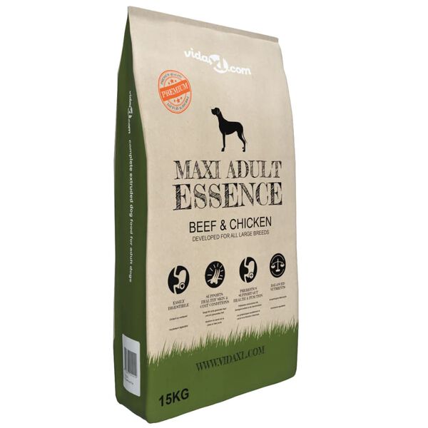 vidaXL Sausas maistas &scaron;unims, Maxi Adult Essence Beef & Chicken, 15kg