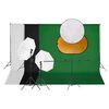 vidaXL Fotostudijos rinkinys su &scaron;viestuvais, fonu ir reflektoriumi