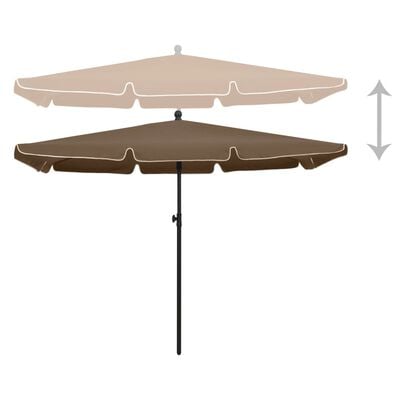 vidaXL Sodo skėtis nuo saulės su stulpu, taupe spalvos, 210x140cm