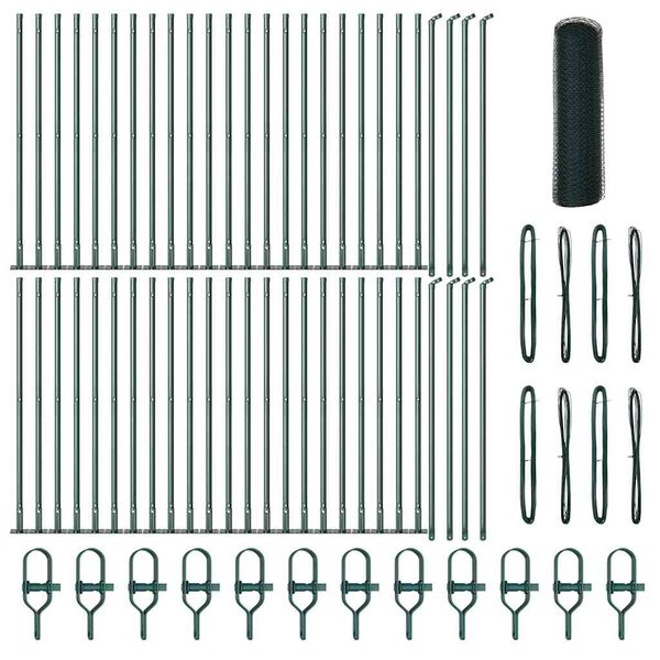 vidaXL Tvorelės stulpas Žalia 100 x 0,6 m (25 mm tinklelis)