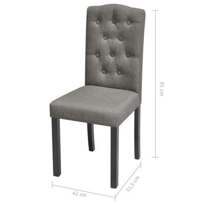 vidaXL Valgomojo kėdės, 6vnt., pilkos spalvos, audinys