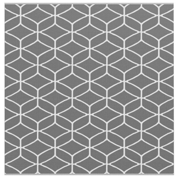 vidaXL Lauko kilimas Geometrinis ARAKIL Pilka ir balta 300 x 300 cm