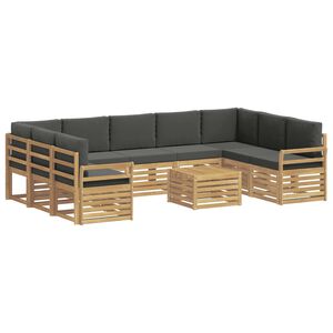 vidaXL Lauko sofos komplektas 10 vnt. Balta ir antracito Poliesteris