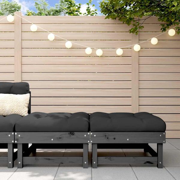 vidaXL Sodo pakojos su pagalvėlėmis, 2vnt., pilkos, pušies masyvas