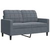 vidaXL Dvivietė sofa, tamsiai pilkos spalvos, 120cm, aksomas