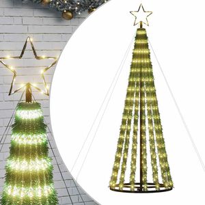 vidaXL LED Kalėdų eglutė 275 LED &Scaron;iltai Balta 180 cm