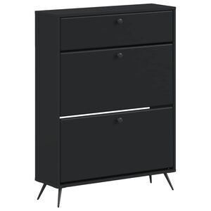 vidaXL Batu skrynia BREDA 78 x 24 x 103 cm Apdirbta mediena Juoda