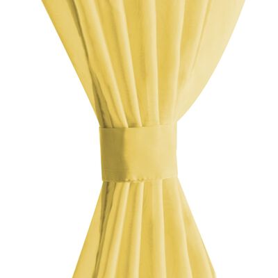 vidaXL Užuolaidos, muslinas, 2 vnt., 140x245 cm, geltonos sp.