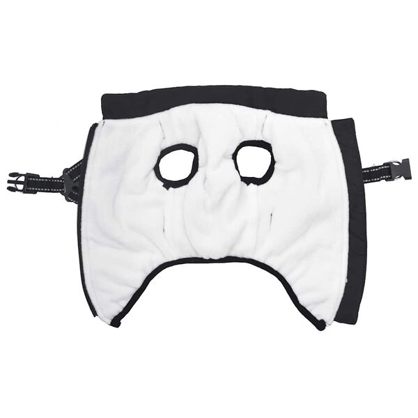 vidaXL Šunų kailis su diržais, atsparus vandeniui, juodas, L24