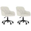 vidaXL Pasukamos valgomojo kėdės, 2vnt., kreminės spalvos, aksomas