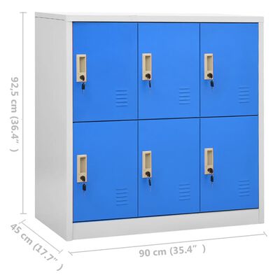 vidaXL Persirengimo spintelė, pilka ir mėlyna, 90x45x92,5cm, plienas