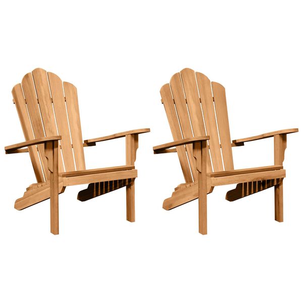 vidaXL Adirondack kėdė 2 pcs Ruda 78 x 77 x 95 cm Kieto teka medžio