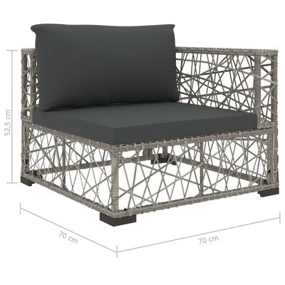 vidaXL Sodo baldų komplektas su pagalvėlėmis, 6d., pilkas, poliratanas