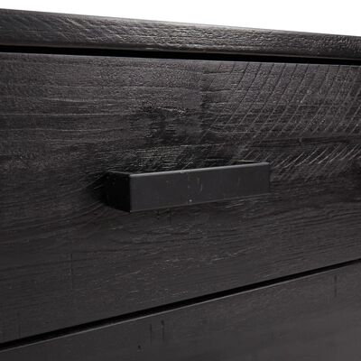 vidaXL Komoda su stalčiais, juoda, 75x35x70cm, pušies medienos masyvas