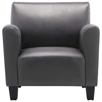 vidaXL Sofa kėdė, pilkos spalvos, dirbtinė oda