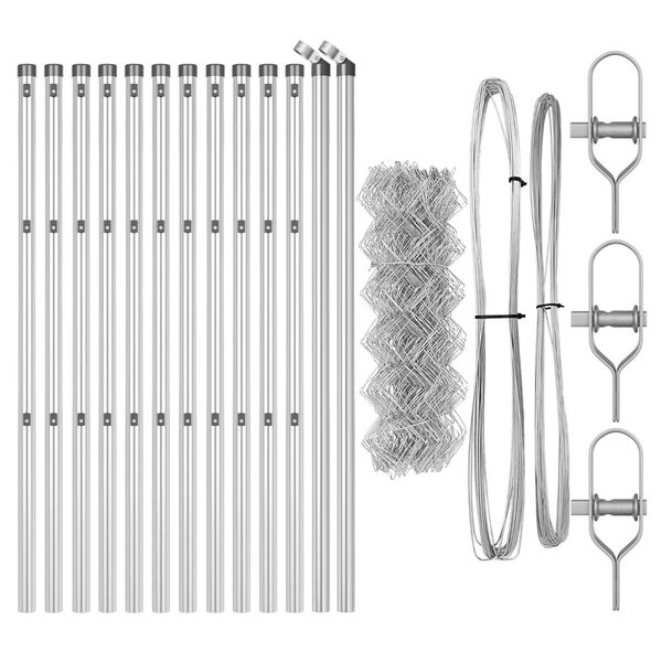 vidaXL Tvorelės stulpas Sidabro 25 x 0,4 m (60 x 60 mm tinklelis)