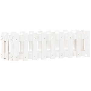 vidaXL Sodo lovelis, baltas, 100x30x30cm, pu&scaron;is, tvorelės dizaino