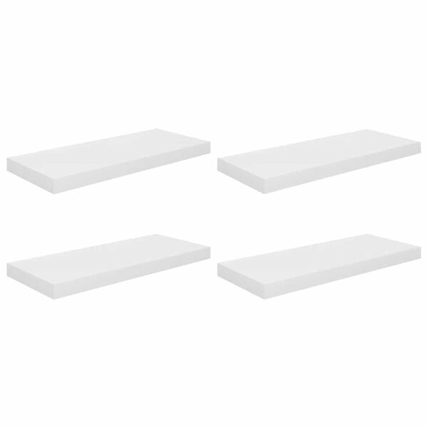 vidaXL Pakabinamos lentynos, 4vnt., baltos, 60x23,5x3,8cm, MDF