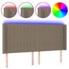 vidaXL Galvūgalis su LED, taupe spalvos, 203x16x118/128cm, audinys