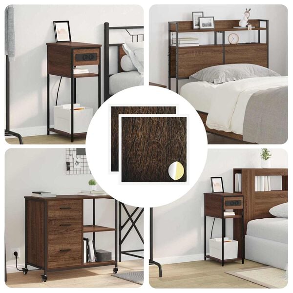 vidaXL Savistovaus Dangčio Varžtas 2 pcs Rudas ąžuolas &Oslash; 20 x 0,5 mm