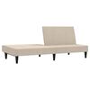 vidaXL Dvivietė sofa-lova su taburete, kreminė, mikropluo&scaron;to audinys