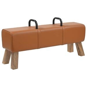vidaXL suoliukas Ruda 110 x 30 x 45 cm Tikra oda