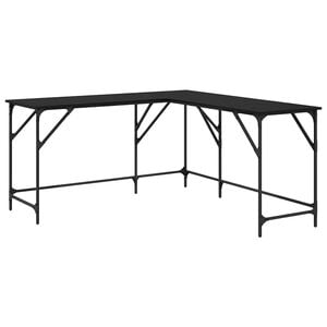 vidaXL Stalas Juodas ąžuolas Apdirbta mediena 149 x 149 x 75 cm