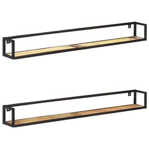 vidaXL Sieninės lentynos, 2vnt., 160cm, perdirbtos medienos masyvas