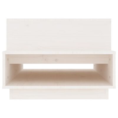 vidaXL Kavos staliukas, baltas, 80x55x40,5cm, pušies medienos masyvas