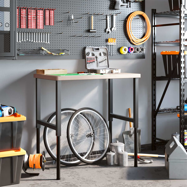 vidaXL Darbastalis, 100x60x(73-99,5)cm, ąžuolo masyvas, stačiakampis