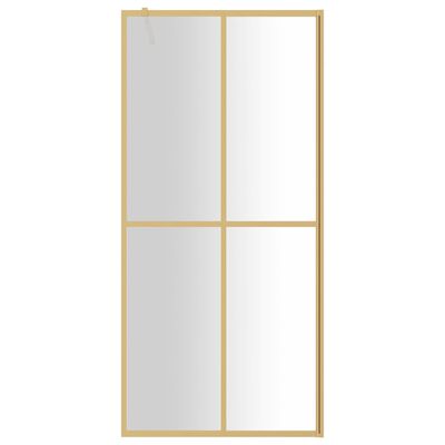 vidaXL Dušo sienelė su skaidriu ESG stiklu, auksinė, 80x195cm