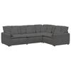 vidaXL Modulinė sofa su pagalvėlėmis, velvetas, tamsiai pilka