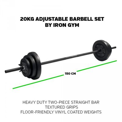 Iron Gym Reguliuojamos štangos rinkinys, 20kg, IRG034