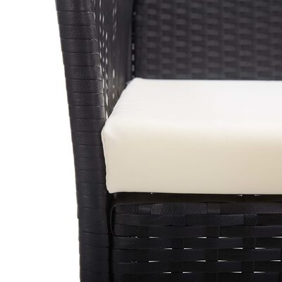 vidaXL Sodo krėslai su pagalvėlėmis, 2vnt., juodi, poliratanas