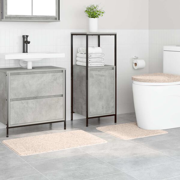 vidaXL Antisklidus vonios kilimėlių rinkinys 3 pcs Kreminė PP