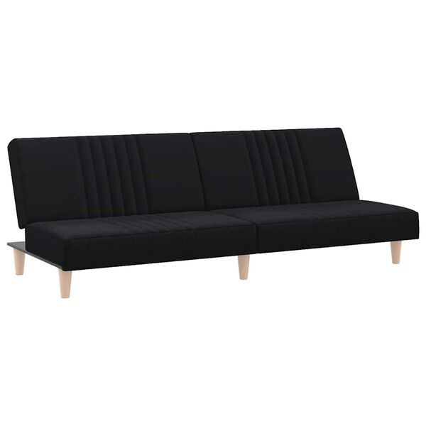 vidaXL Sofa-lova, juodos spalvos, audinys
