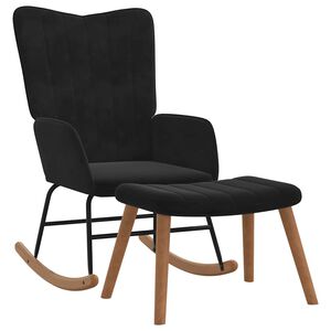 vidaXL Supama kėdė su pakoja, juodos spalvos, aksomas