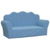vidaXL Vaiki&scaron;ka dvivietė sofa, mėlynos spalvos, mink&scaron;tas pliu&scaron;as