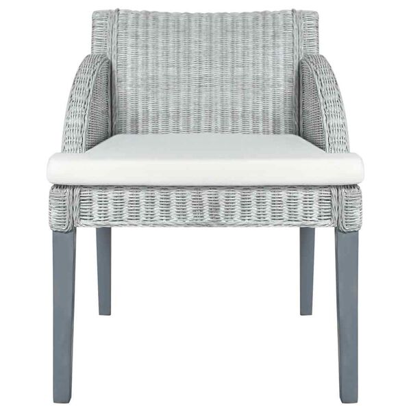 vidaXL Valgomojo kėdės su pagalvėmis, 2vnt., pilkos, natūralus ratanas