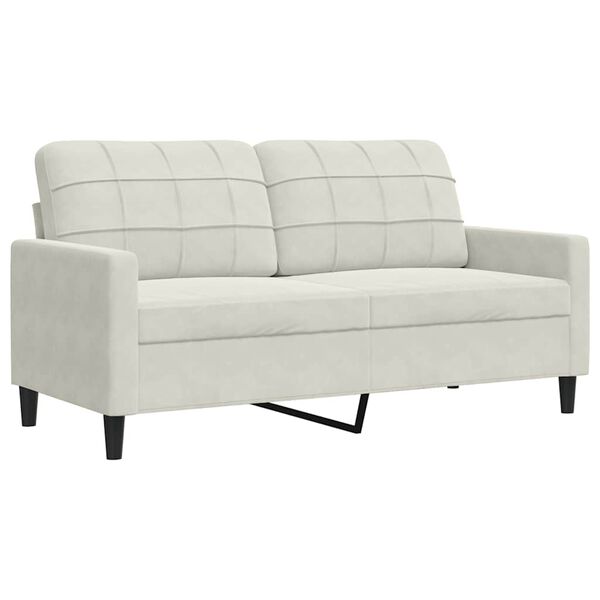 vidaXL Dvivietė sofa, kreminės spalvos, 140cm, aksomas