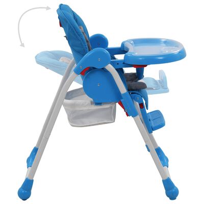 vidaXL Aukšta maitinimo kėdutė, mėlynos ir pilkos spalvos